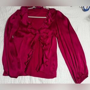 Ruffle long sleeve top
